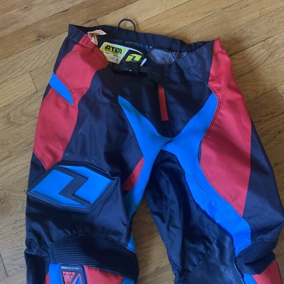 ONE INDUSTRIES CARBON Yamaha ATV MX BMX RACING PANTS size 30 Black/red/teal - Picture 9 of 16